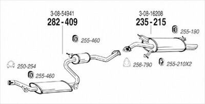 VOLVO V40 1.8 純正タイプ補修用マフラー 吊りゴム