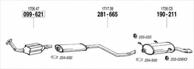 PEUGEOT 306 2.0 8V Cabriolet 純正タイプ補修用マフラー 吊りゴム