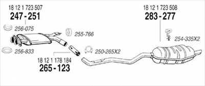 BMW E34 520i 24V 純正タイプ補修用マフラー クランプ