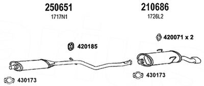 CITROEN Saxo 1.6 VTS 純正タイプ補修用マフラー センターマフラー
