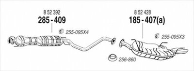 OPEL VECTRA B V6 Sedan/Wagon/Hatchback 純正タイプ補修用マフラー リアマフラー