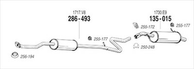 PEUGEOT 1007 1.4 純正タイプ補修用マフラー ガスケット