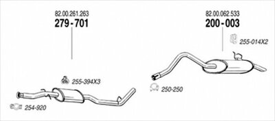 RENAULT Kangoo 1.6 16V 純正タイプ補修用マフラー クランプ