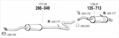 CITROEN C2 1.6 VTR 純正タイプ補修用マフラー 吊りゴム