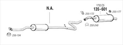 CITROEN C3 Pluriel 純正タイプ補修用マフラー 吊りゴム