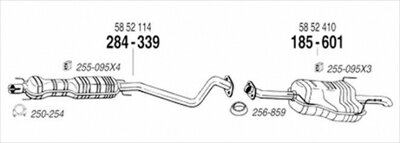 OPEL ZAFIRA 純正タイプ補修用マフラー 吊りゴム