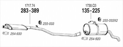 PEUGEOT Partner 1.1-1.8 純正タイプ補修用マフラー クランプ