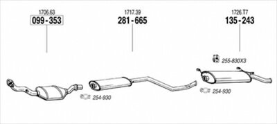 CITROEN Xsara N6 2.0 Sedan 純正タイプ補修用マフラー 吊りゴム