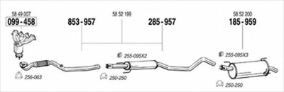 OPEL MERIVA 1.6 純正タイプ補修用マフラー ガスケット