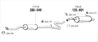 PEUGEOT 1007 1.6 純正タイプ補修用マフラー 吊りゴム