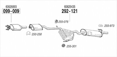 ALFA ROMEO 146 Twinspark 純正タイプ補修用マフラー 吊りゴム