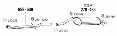 CITROEN C5 2.0 Sedan/Break 02-04 純正タイプ補修用マフラー 吊りゴム