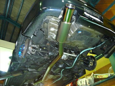 R33 GTR SBRレーシングフルチタンマフラー 出口部鏡面仕上げ＋焼付け済み