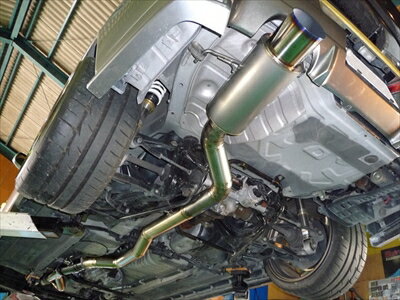 R34 GTR SBRレーシングフルチタンマフラー 出口部鏡面仕上げ＋焼付け済み 取付込