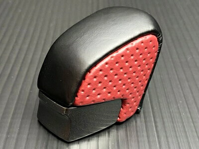 60 プリウス トッププレーンブラックレザー＆サイドフレアレッドディンプルレザー シフトノブ