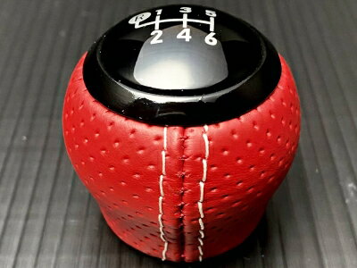 Mt - GR ヤリス 6MT用 ブラック orブラックオーナメント レッドディンプルレザー シルバーステッチ シフトノブ