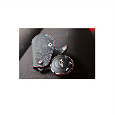 BMW MINI R58/R59 CLOS レザーキーケース TYPE2 ブラック/レッド＆ブルーライン