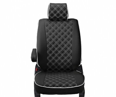 ノア 80系 後期 8人乗り シートカバー キルティングタイプ ブラック×ホワイトステッチ
