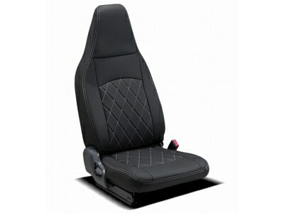 アトレー デッキバン S700W / S710W シートカバー ストロングレザー キルトタイプ 2列シート車1列目のみ ブラック×ホワイトステッチ