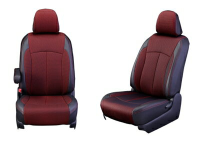 JF5 / JF6 N-BOX カスタム シートカバー クロス ブラック×レッド