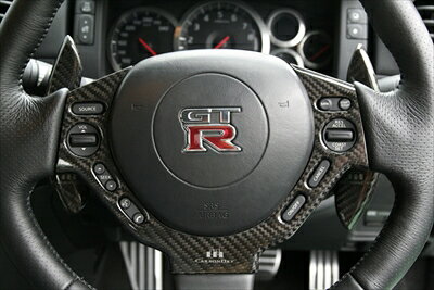 R35 GT-R ステアリングセンターカバー ドライカーボン製