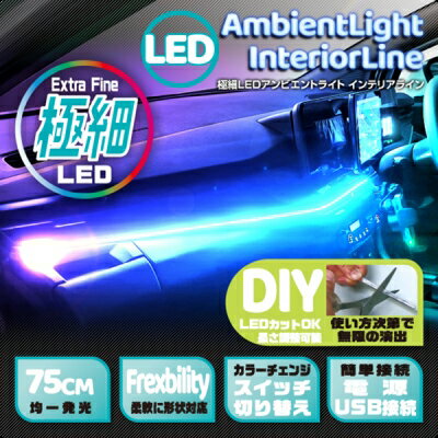 極細LED アンビエントライト インテリアライン