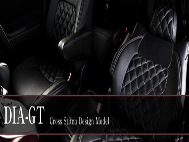 ファンカーゴ NCP20/21 シートカバー DIA-GT ブラック(シルバーステッチ)