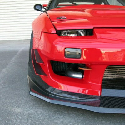 180SX Type2用　フロントカーボンカナードツイン クリア塗装取付込み
