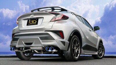 CHR 前期 NGX50 Vertex P.B.S搭載 左右ダブル出しマフラー TRD Aggressive Style エアロ装着車専用：チタンテール