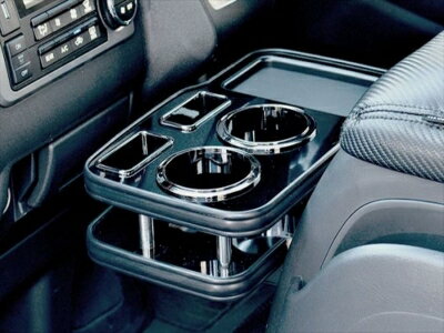 ハイエース 200系 標準ボディ スーパーGL フロント用ハイグレードドリンクホルダー Ver.2 ピアノブラッ..