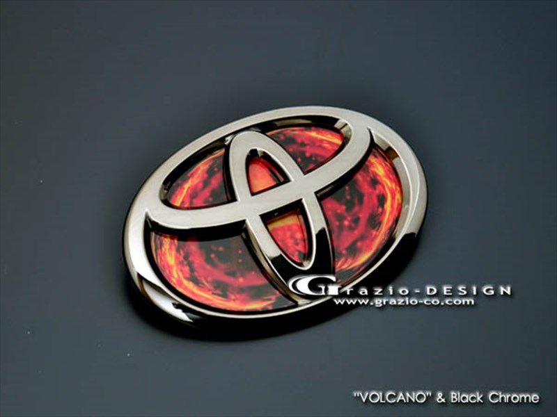 マークX 120系 ヒートレッドエンブレム VOLCANO W110 リアのみ ブラッククローム