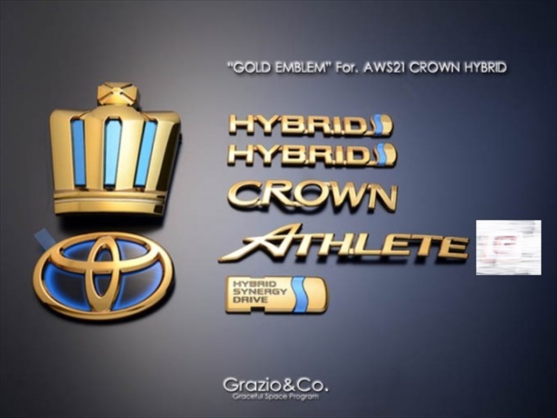 クラウン アスリート ハイブリッド 21系 エンブレム 王冠7点SET ATHLETE ゴールドクローム