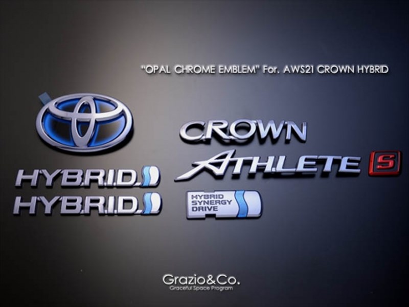 クラウン アスリート ハイブリッド 21系 エンブレム サイドHYBRID左右SETのみ オパールクローム
