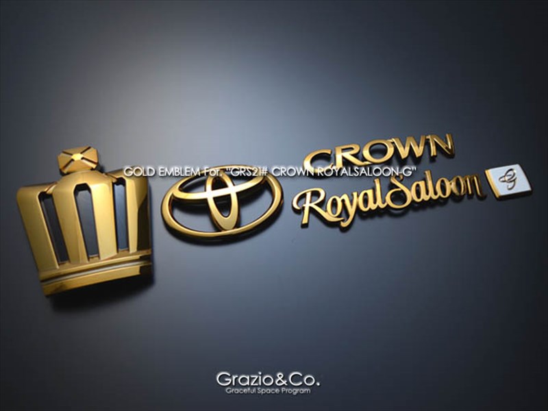 クラウン ロイヤル 21系 エンブレム リア3点SET ROYALSALOON G マットホワイト