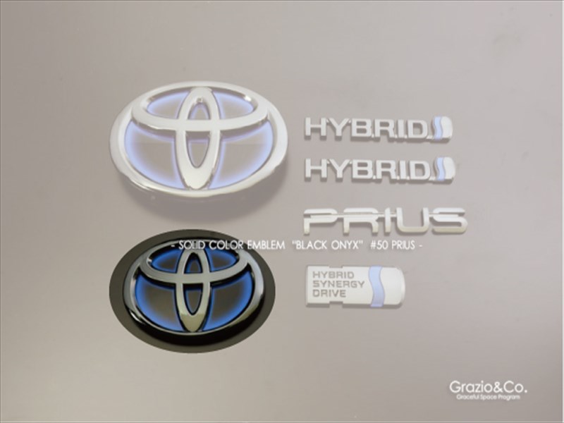 プリウス ZVW50 後期 ソリッドカラーエンブレム リヤTマーク ブラックオニキス