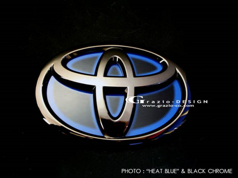 ハイエース 200系 ワイドボディ ヒートブルーエンブレム W140 リア用Tマーク ブラッククローム