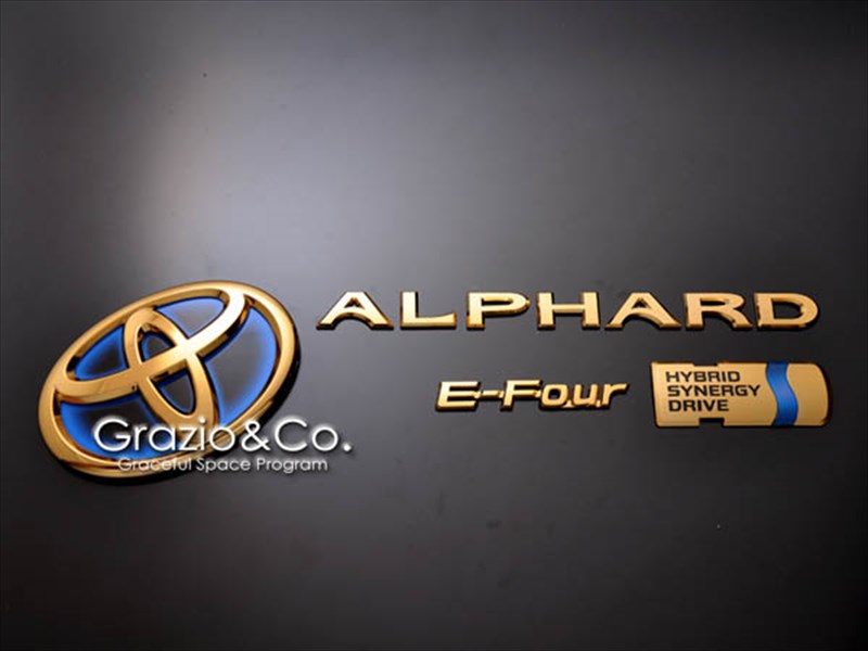 アルファードハイブリッド 20系 ソリッドカラーエンブレム リヤ4点セット オパールクローム