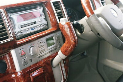 エブリイワゴン 64W シフトカバー 茶ウッド