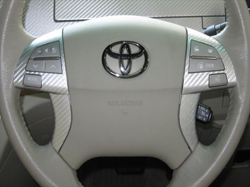 エスティマハイブリッド AHR-20W 06-08 マジカルアートレザー ステアリングスイッチパネル スイッチ無し パールホワイト(2)