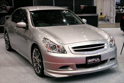 スカイラインセダン V36 前期 フロントハーフスポイラー 塗装取付込