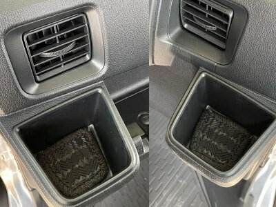 S700 / S710 ハイゼットカーゴ ドリンクホルダーマット 運転席/助手席セット ブラック×ブラック