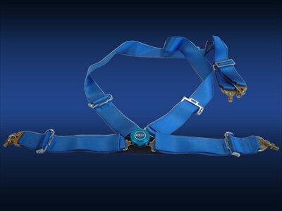 フルハーネス3インチシートベルト4点式 ブルー