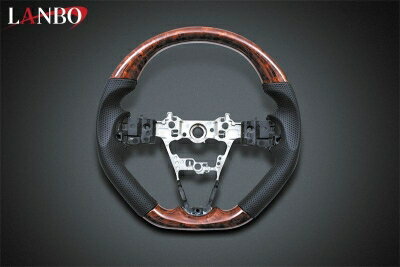 LA650/660S タント/カスタム LANBO オリジナルステアリング ガングリップ 茶木目