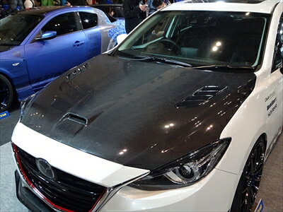 アクセラ BM系 クラブスポーツ エアロボンネット FRP製 塗装取付込