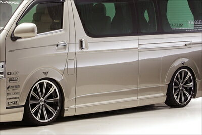 ハイエース 200系 4型 ワイドボディ 4ドア ロング バンパータイプエアロ3点セット リアバンパー リフレクター無タイプ マフラーカッター無し 塗装済み