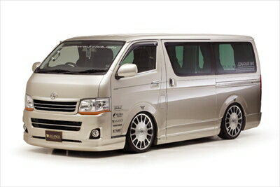 ハイエース 200系 標準ボディ エアロ3点セット FRP製 2型 4Dr ロング用 LEDリフレクターTYPE 塗装取付込