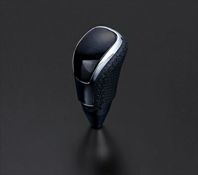 ハイエース 200系 ワイドボディ シフトノブ Vタイプ (ロング) 黒木目×ブラックユーロステッチ