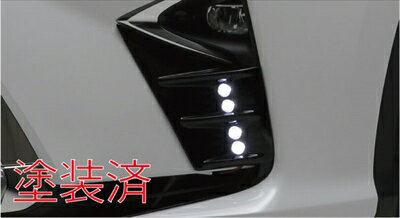 LEXUS RX 20系 前期 LXフォグランプガーニッシュ ブラック艶有塗装済 LED無