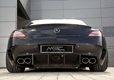 MEC Design BENZ SLS W/A197 GT3 Rear Diffuser in Carbon finish クリア塗装済み