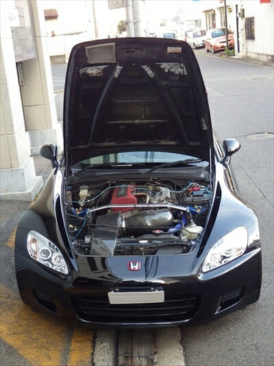 S2000 AP1 ボンネットダンパー ブラックカーボン ※車検証必要